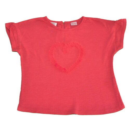 T-shirt coeur rouge – ZARA – 3 ans