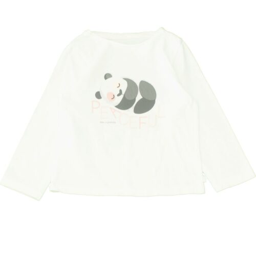 T-shirt blanc Panda – OBAIBI – 18 mois