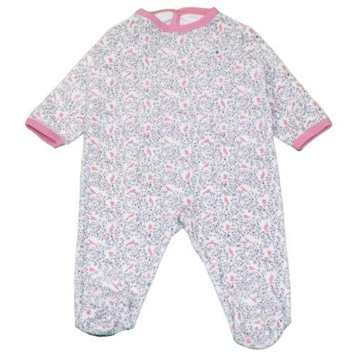 Pyjama blanc et rose – PETIT BATEAU – 6 mois
